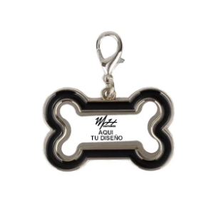 Placa de Metal Identificación Mascota forma de Hueso